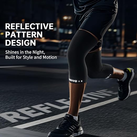 CAMBIVO Knee Brace for Women and Men (2 Pack), Ultra-Thin Lightweight Knee Compression Sleeve (Black, Medium)