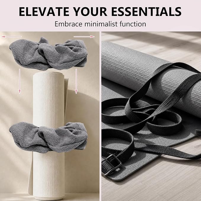 Yoga Mat Scrunchie Yoga Mat Strap Carrier Pilates Mat Holder | Holds Your Yoga Mat in Style, Adjustable & Stretchy Yoga Mat Band, Fits Most Standard Yoga Mats (mat not included),Yoga Gifts