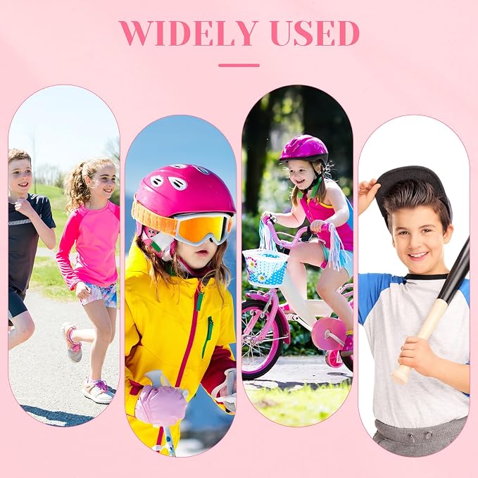 Haysandy 4 Pieces/ 2 Pair Kids Ankle Support Brace Elastic Kids Compression Socks Knitted Ankle Sleeve for Jogging Running Fitness (Pink,5-10 Years)