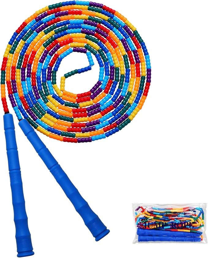 Double Dutch Jump Rope Long Jump Rope 16 FT 1 Pack/2 Pack, Adjustable Soft Beaded Diy Jump Rope for Kids Adult Long Enough for 5-6 Jumpers
