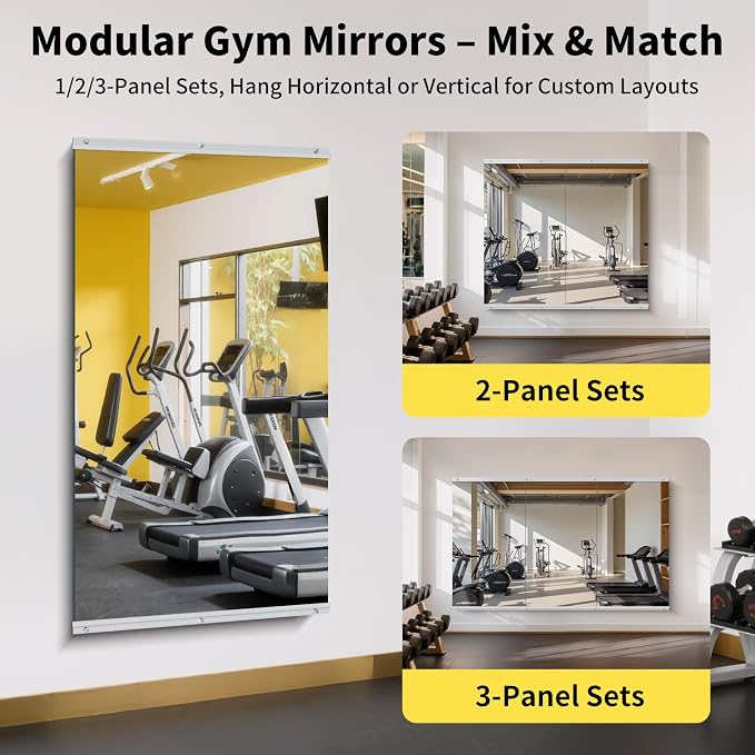 Home Gym Mirror Wall Mounted,55x30 Inch,1PCS Full Length Mirror