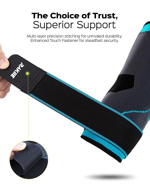Rakiie Elbow Compression Sleeve 2 Pack, Elbow Brace for Tendonitis and Tennis Elbow, Pain Relief Brace for Men & Women, Sleeve Reduce Joint Pain for Tennis, Golfer, Weightlifting (Blue, XX-Large)