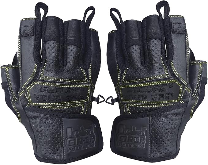 Elite Leather Gym Gloves – Grip & Comfort Design for Weightlifting, Powerlifting, Bodybuilding & Strength Training Workouts for Men & Women