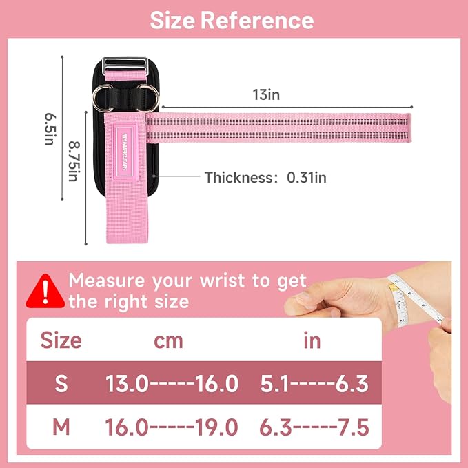 M MANUEKLEAR Wrist Straps for Weightlifting, Gym Lifting Straps with D Rings for Cable Machine,Weight Lifting Wrist Wraps for Men Women