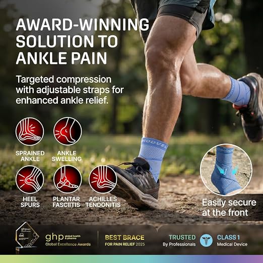 Modvel Foot & Ankle Brace Socks with Adjustable Support Strap – Compression Sleeve for Sprained Ankle, Plantar Fasciitis Relief Tendonitis & Arthritis, Stabilizing Foot & Ankle Support for Women & Men