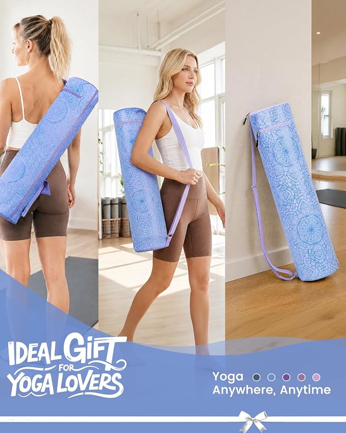 Gonex Yoga Mat Bag, Full-Zip Mat Carrier | 600D Oxford Fabric, Wet Pocket, Front Zip Pocket, Adjustable Strap, Fits Mats up to 26"