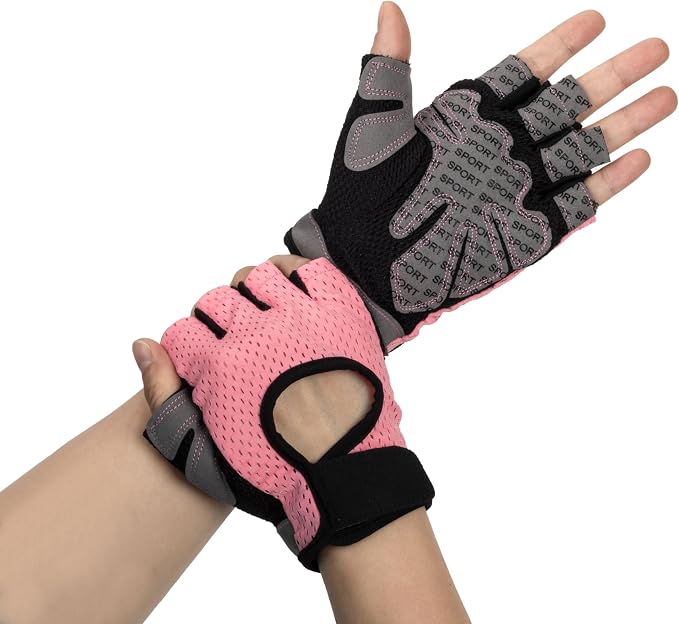 Workout Gloves for Men Women Fingerless Exercise Gloves with Anti-Slip Palm | Weightlifting Gloves for Women,Breathable Gym Cycling Yoga Gloves with Palm Padding