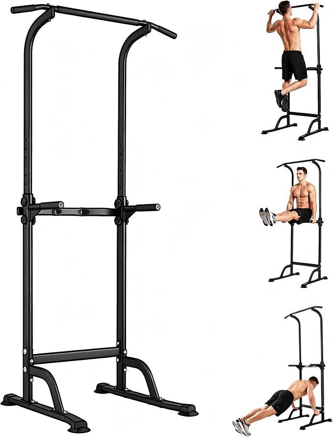 Pull Up Bar for Home Gym, Heavy Duty Dip Station with 330LBS Capacity, Multi-Function Pull Up & Dip Stand for Strength Training, Chin Ups Push Ups, 1.2mm Steel Tube