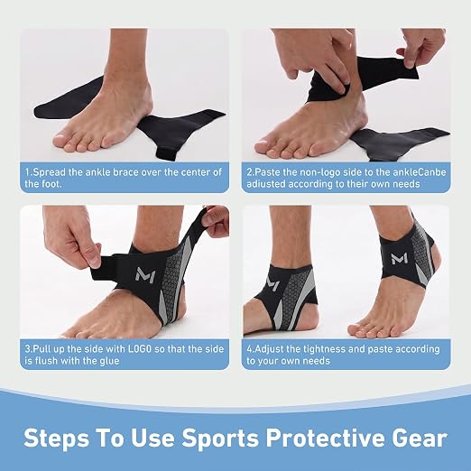 Ankle Brace for Men & Women, Breathable Compression Compression Sleeve for Plantar Fasciitis Relief, Adjustable Ankle Brace for Sprain Recovery & Sports Protection(Grey-1 Pc)