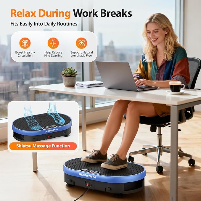 Vibration Plate Exercise Machine for Body Shaker Machine & Weight Loss, Shake Plate with Resistance Bands, 120 Speed Levels, Remote Control, Full Body Workout, Compact Home Gym Equipment