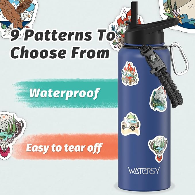 40oz Insulated Water Bottle (Cold for 48 Hrs),BPA Free&Leak Proof,Stainless Steel Water Flask,Water Jug with Straw Spout Lids for Gym,Hiking,Travel,Deep Blue