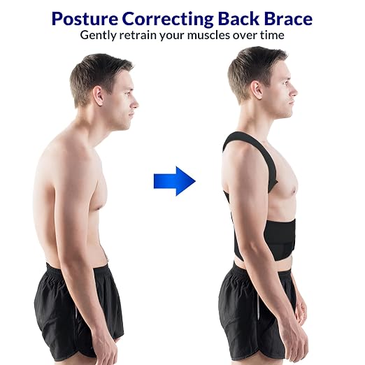 Posture Corrector for Men and Women - Lumbar Back Brace and Shoulder Straightener - Helps Provide Lower Back Support and Relief - Adjustable, Comfortable and Easy to Wear