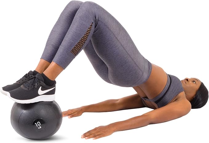 ProsourceFit Slam Medicine Balls 5, 10, 15, 20, 25, 30, 50lbs Smooth and Tread Textured Grip Dead Weight Balls for Strength and Conditioning Exercises, Cardio and Core Workouts