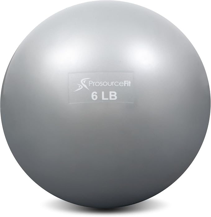 ProsourceFit Weighted Toning Exercise Balls for Pilates, Yoga, Strength Training and Physical Therapy, 2 lb to 8 lb, Color Coded