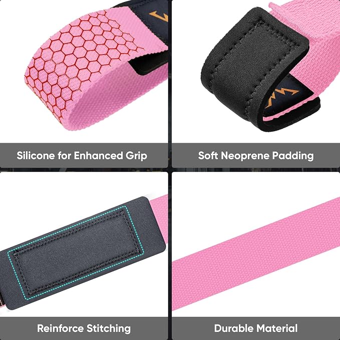 Weight Lifting Straps for Weightlifting, Lifting Wrist Straps Gym, Deadlift Strap, Anti Slip Silicone Weightlifting Strap Men Women Powerlifting, Strength Training