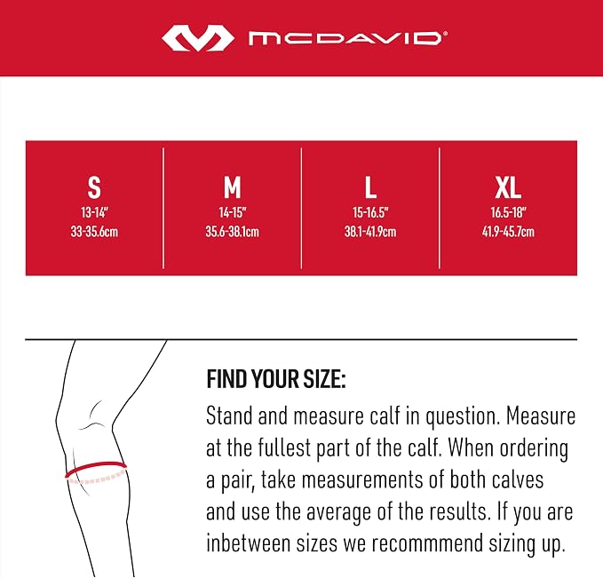 McDavid Calf Compression Sleeve for Men and Women – Latex-Free Light Support for Shin Splints, Varicose Veins, Calf Strains – for Running, Walking, Hiking