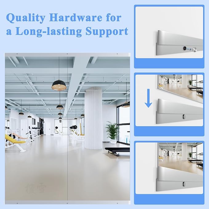 Home Gym Mirror 57x24 2-Pack Large Full Length | Shatterproof,Tempered Glass,HD Reflection,Easy to Install,Classic Design,Crystal-Clear,Multi-Scene Use,Scratch-Resistant