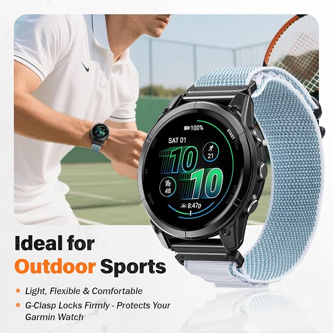 Alpine Loop Nylon Watch Band Compatible with Garmin Fenix 5X / 6X / 7X / 8 51mm, Quickfit 26mm Rugged Watch Bands for Garmin Fenix 8 Pro 51mm / 7X Pro / 6X Pro / 5X Plus, for Fenix 3, Tactix Delta