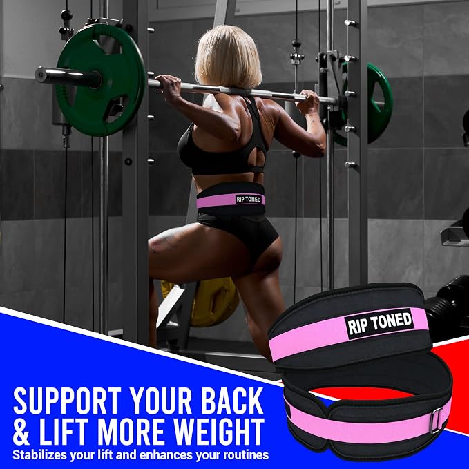 Weight Lifting Belt - Workout Belts for Weightlifting, Powerlifting, Bodybuilding, Strength Training - Back Support for Men & Women - For Squats, Clean, Lunges, Deadlift, Bench Press