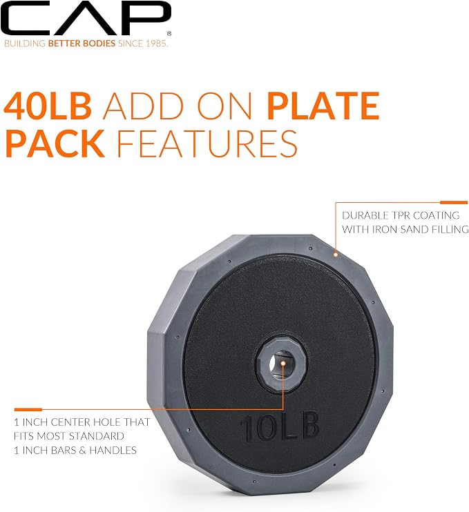 CAP Adjustable Weight Set, Multi-Use Adjustable Dumbbell Set for Home Gym Strength Training, Quick Change Free Weights System, Compact Workout Equipment, Multiple Weight Options