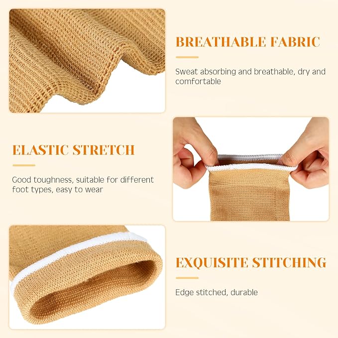 Haysandy 4 Pieces/ 2 Pair Kids Ankle Support Brace Elastic Kids Compression Socks Knitted Ankle Sleeve for Jogging Running Fitness(Beige,10-15 Years)