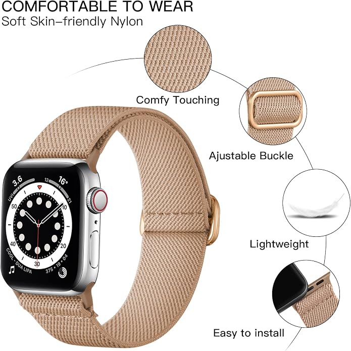 Lerobo Braided Band Compatible with Apple Watch Series 11 10 9 8 7 46mm 45mm 41mm Ultra SE 3 2 1 49mm Series 6 5 4 3 44mm 40mm 38mm 42mm Men iWatch Bands Women Stretchy Nylon Solo Loop Sport Strap