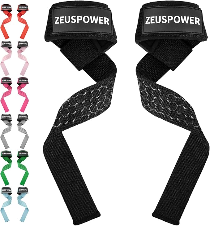 Lifting Straps Wrist Straps for Weightlifting Gym Straps Weight Lifting Deadlift Workout Women Men Dumbbell Straps for Hand RDL Strap Exercise Straps Dead Lift Cotton Neoprene Padded Zeus Power