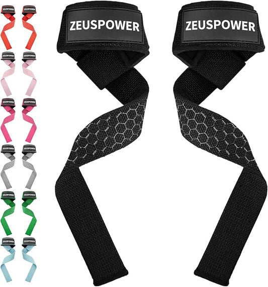 Lifting Straps Wrist Straps for Weightlifting Gym Straps Weight Lifting Deadlift Workout Women Men Dumbbell Straps for Hand RDL Strap Exercise Straps Dead Lift Cotton Neoprene Padded Zeus Power