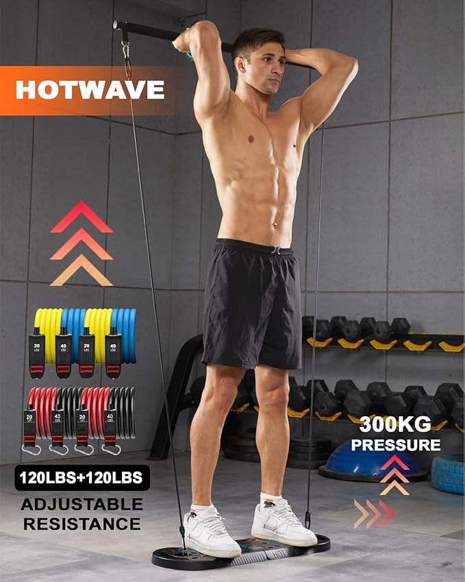 HOTWAVE Push Up Board, Portable PushUp Board, Foldable 20 in 1 Push Up Bar | Multifunctional Pushup Handles for Floor, Professional Strength Training Equipment For Men and Women at Home Gym