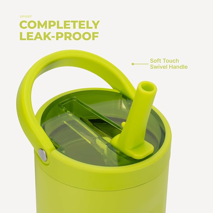 HydroJug Sport 32 oz Insulated Stainless Steel Water Bottle, Lemon Lime