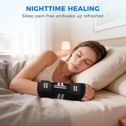 Carpal Tunnel Wrist Brace, Equipped with 3 Ergonomic Splints, Breathable Wrist Support for Men & Women, Night & Work Support, Pain Relief, Tendonitis, Sprain, Rigid Hand Brace for Arthritis (Right Hand, Black/White, Large)