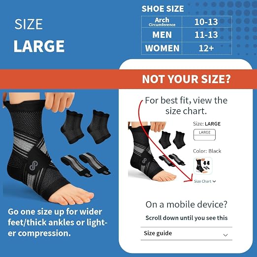 2 Pairs Ankle Braces for Men & Women, Support for Plantar Fasciitis Relief | Arch & Ankle Support Brace with Removable Strap for Swelling, Achilles Tendonitis, Faster Recovery & Boosts Circulation