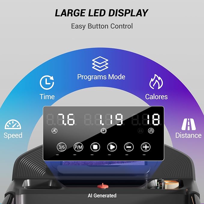 CURSOR FITNESS 16% Incline Treadmills for Home Small with 3 LED Displays, 3.0HP Foldable Walking Pad Treadmill Up to 400LBS Capacity, Portable Treadmill 0.6-7.0MPH
