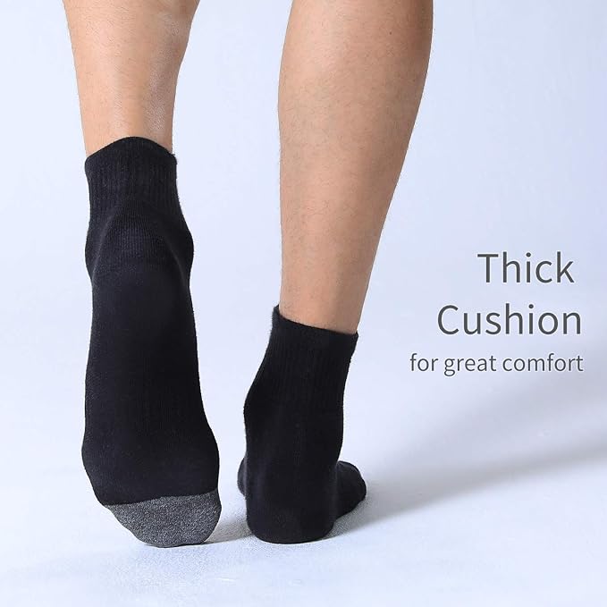 FITRELL 6 Pack Men's Athletic Ankle Socks Cushioned Sports Running Socks 7-9/9-12/12-15