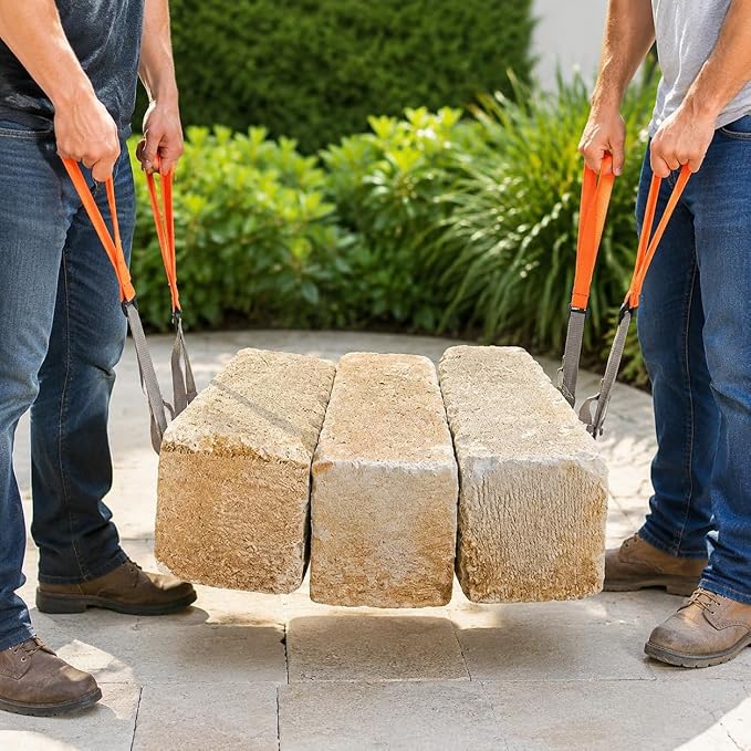 Potted Plant Mover and Lifting Straps, Landscaping Lifting Straps, Move Heavy Garden Objects: Flower Pots,Planters,Trees,Rocks,Bucket,Cement Gray,Up to 220 Pounds,Large