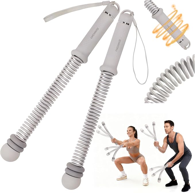 Portable Ropeless Battle Ropes for Men & Women,Adjustable Weights Cordless Battle Ropes for Home Gym,Exercise Ropes with Variable Resistance,for Strength & HIIT(Grey)