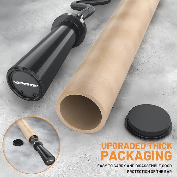 47” Solid Steel Olympic Curl Bars, 500LB | EZ and Super EZ curl bars with knurled grips, rotating sleeves, solid steel build, and 2-inch Olympic plate compatibility