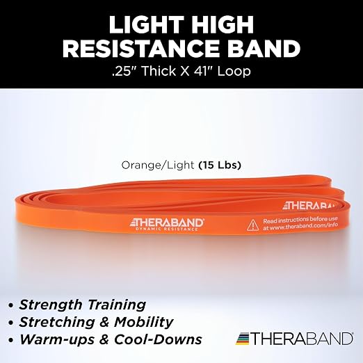 THERABAND High Resistance Band, Exercise, Physical Therapy, 15 lb, Red | Elastic resistance band for exercise, strength training, stretching and physical therapy - ideal for home workouts