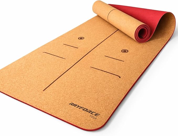 Cork Yoga Mat – Ultra Lightweight 2.2 lbs – Sweat Activated Non-Slip Grip for Hot Yoga & Gym – Easy Carry to Studio – 6MM Thick – Strap Included