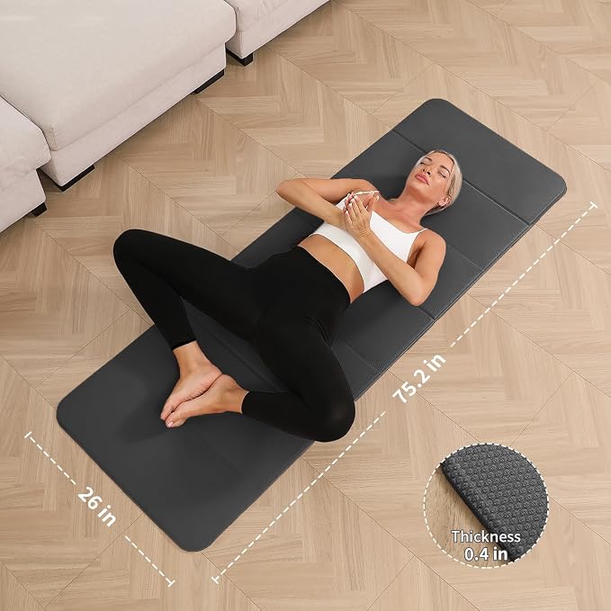 PAIDU Foldable Yoga Mat 10mm Thick, 75"x26" Non-Slip Fitness Exercise Mat | SGS Certified| uick Fold，Easy Storag，Portable for Yoga/Pilates/Studio/Home Workout