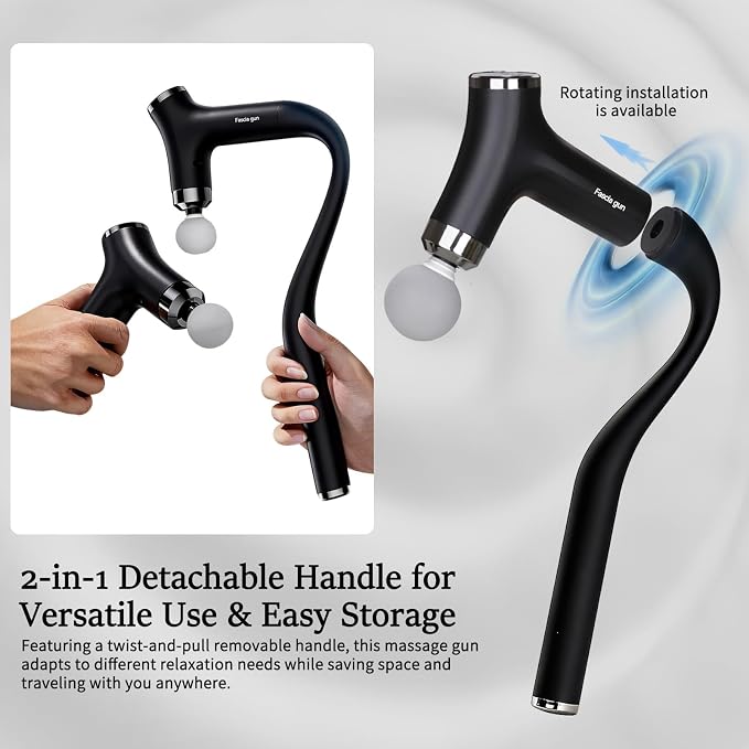 Sfozstra Massage Gun: Heat Cold Therapy Red Light Long Handle Massager | 12 Speeds/660nm Red LED / 850nm Infrared / 3000RPM Motor / Smart Pressure Sensor / Quiet Portable Design/