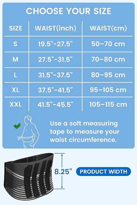 VELPEAU One-Piece Molding Lumbar Support Brace for Back Pain, Sciatica,Scoliosis, Herniated Disc - Adjustable Straps, Highly Breathable Fabric - For Men & Women - Fits 19.7-26.8″ Waist (Comfort Version, Small)
