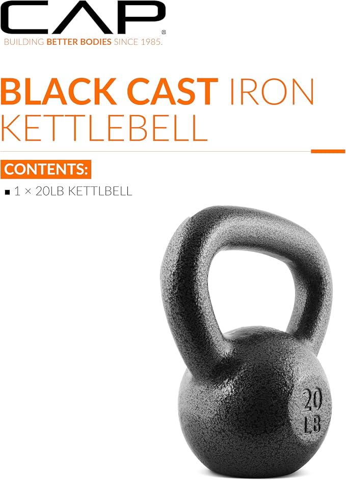 CAP Barbell Cast Iron Kettlebell - Singles and Sets, Multiple Weight Choices