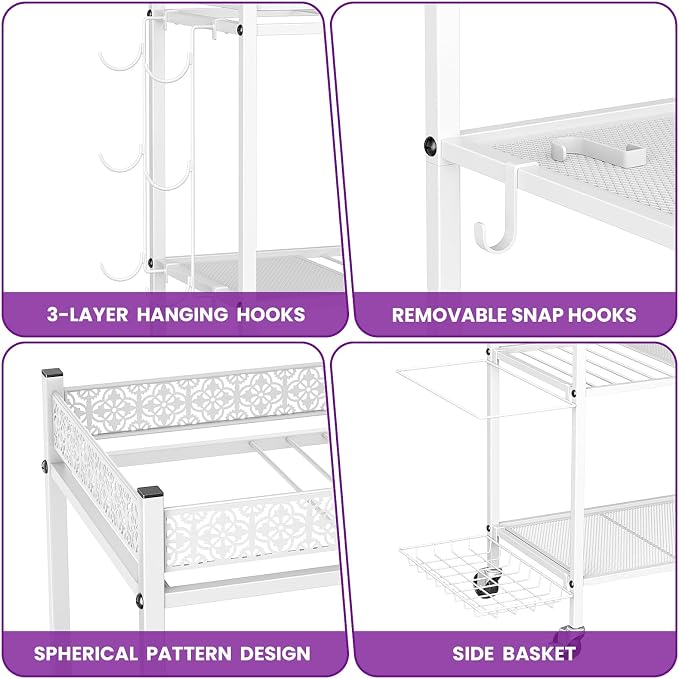 Yoga Mat Storage Rack, Home Gym Storage Rack, VOPEAK Workout Storage for Yoga Mat, Foam Roller, Gym Organizer Gym Equipment Storage for Home Exercise and Fitness Gear