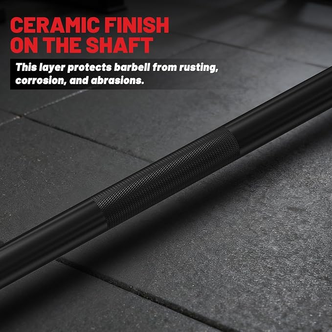PAPABABE 7ft Barbell 45lb Olympic Barbell 1000/1500lbs Capacity Home Gym | 7ft 45lb 2" Olympic Barbell, 1000/1500lbs Capacity, Hybrid Needle Bearings & Bushings for Squat Curl Deadlift