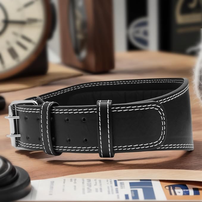 Women's Weight Lifting Belt 4 Inch Wide, Gym Powerlifting Belt for Women with Padded Lumbar Support, Adjustable Fitness Belt for Deadlift, Squats, Cross Training & Workout