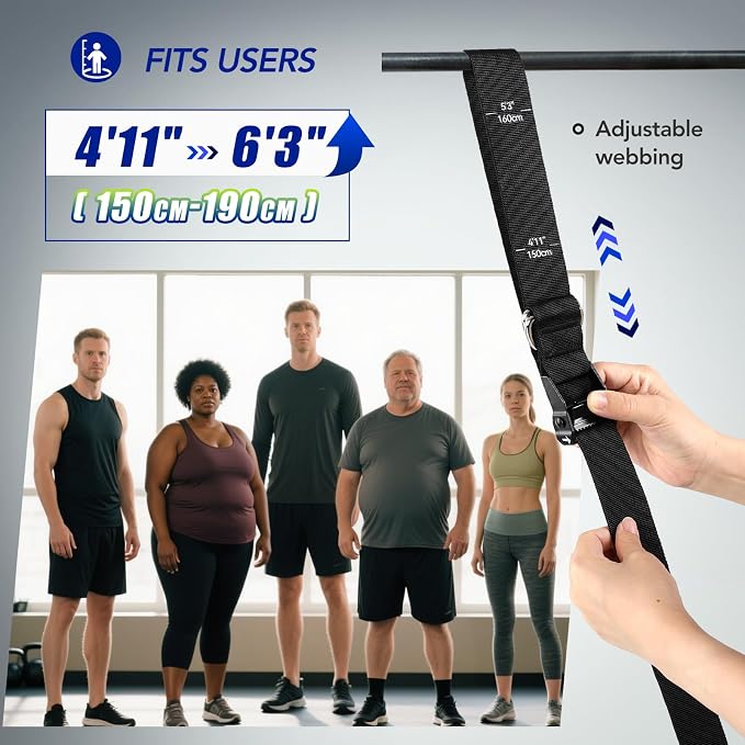 ALongSong Pull Up Assistance Bands with Foot Support Pedal - Upgraded Heavy Duty Resistance Bands Adjustable Weight/Height with 80Lbs Bands&Measured Strap for Strength Training Home Gym