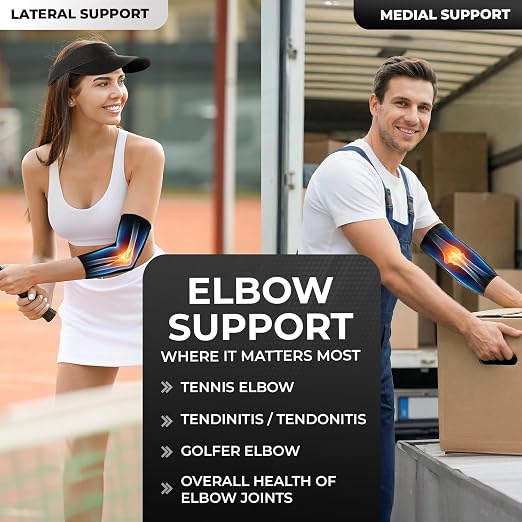 DR. BRACE® Elite Elbow Brace Support with Removable Strap for Women & Men, Pain Relief for Tendonitis, Arthritis, Golfer's & Tennis Elbow Treatment, Elbow Sleeve for Workouts Weightlifting (Black, Medium)