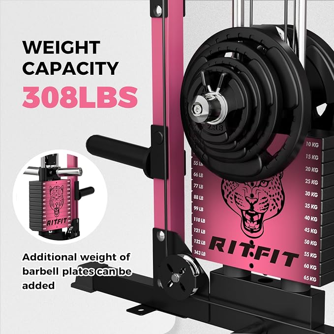 RitFit M1 Pro Smith Machine Cable Crossover Power Cage Home Gym