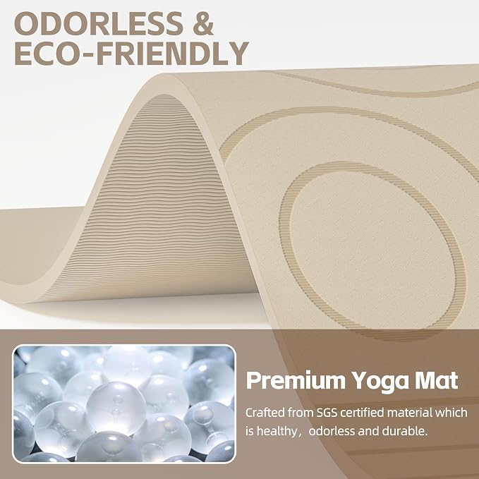 PAIDU Large Yoga Mat, 72"x36"x2/5" POE Non-Slip Exercise Mat | 10MM Thick, POE, non‑slip, ideal for home gym, yoga, pilates, fitness & floor use